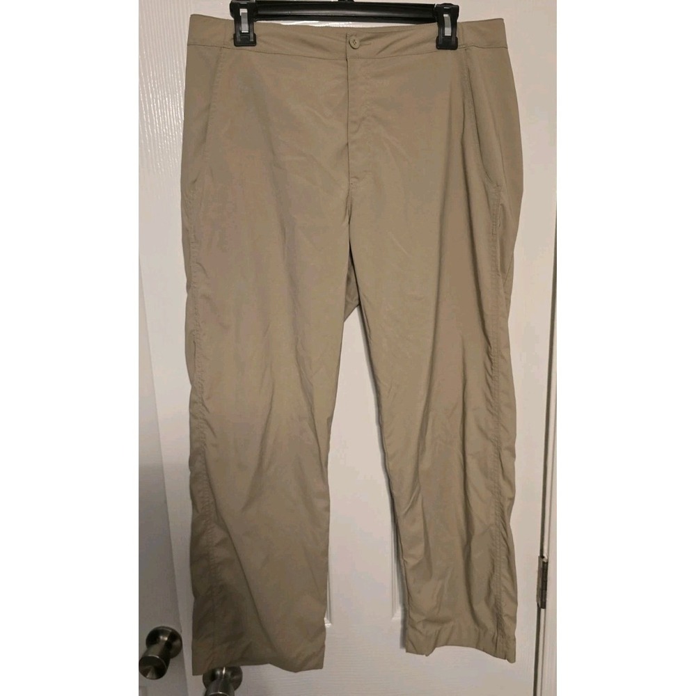 Royal Robbins Pants Women 12 Beige Straight Leg Nylon Short Length Hiking 32x26